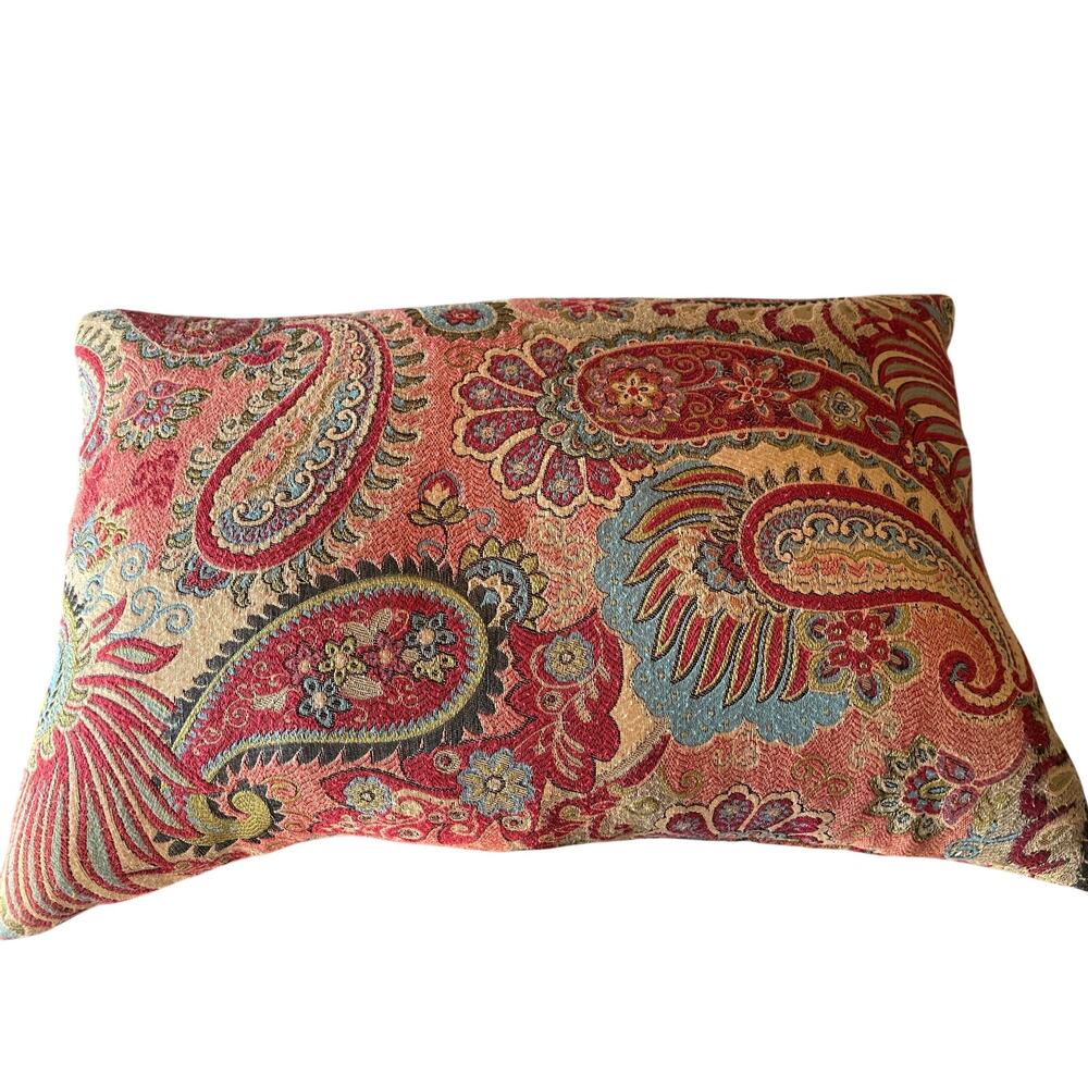 Tapestry Y2K Lumbar Feather Pillow Decorative Paisley